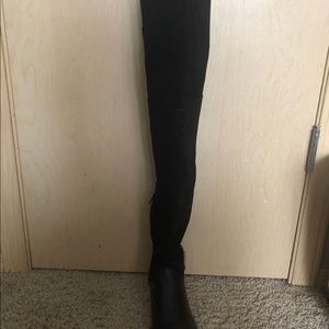 Black knee high boots